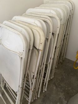 Lot of White Metal Folding Chairs