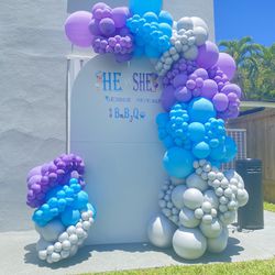 Balloons Gender Reveal  Decorations BabyQ  Reveal 