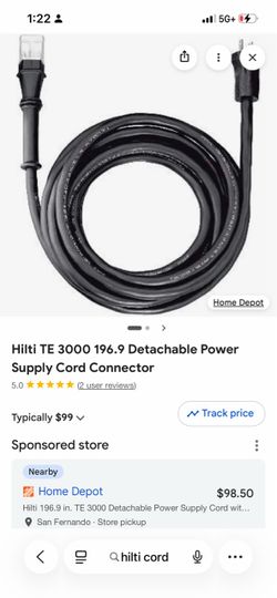 Hilti power cord, brand new $60