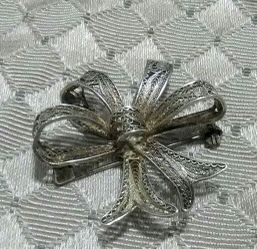 Vintage Silver Filigree Brooch