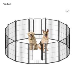 New, LARGE 40 Inch Height Bold Metal Foldable Heavy-Duty Pet Playpen with Door, 16 Panels