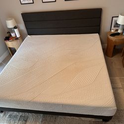 King Mattress and Dark Grey Bedframe