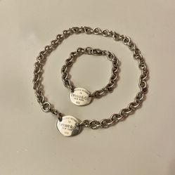 TIFFANY & CO. OVAL TAG BRACELET & CHOKER SET