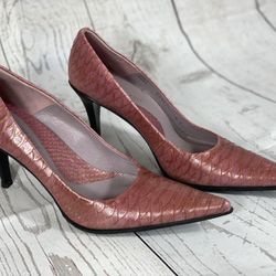 Kenneth Cole New York Pink Snake Skin Pumps Women’s Size 9