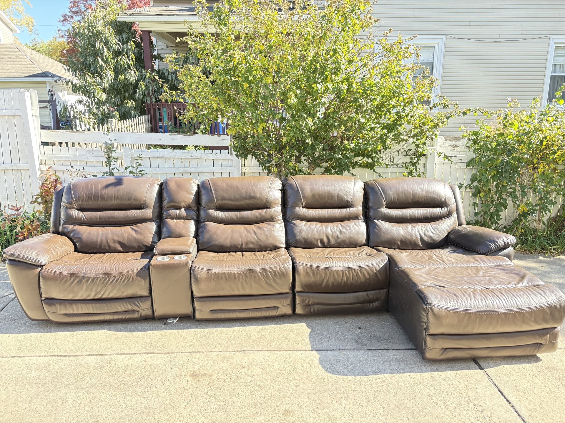 FREE DELIVERY Ashley furniture brown, Real Leather Couch, sofa recliner