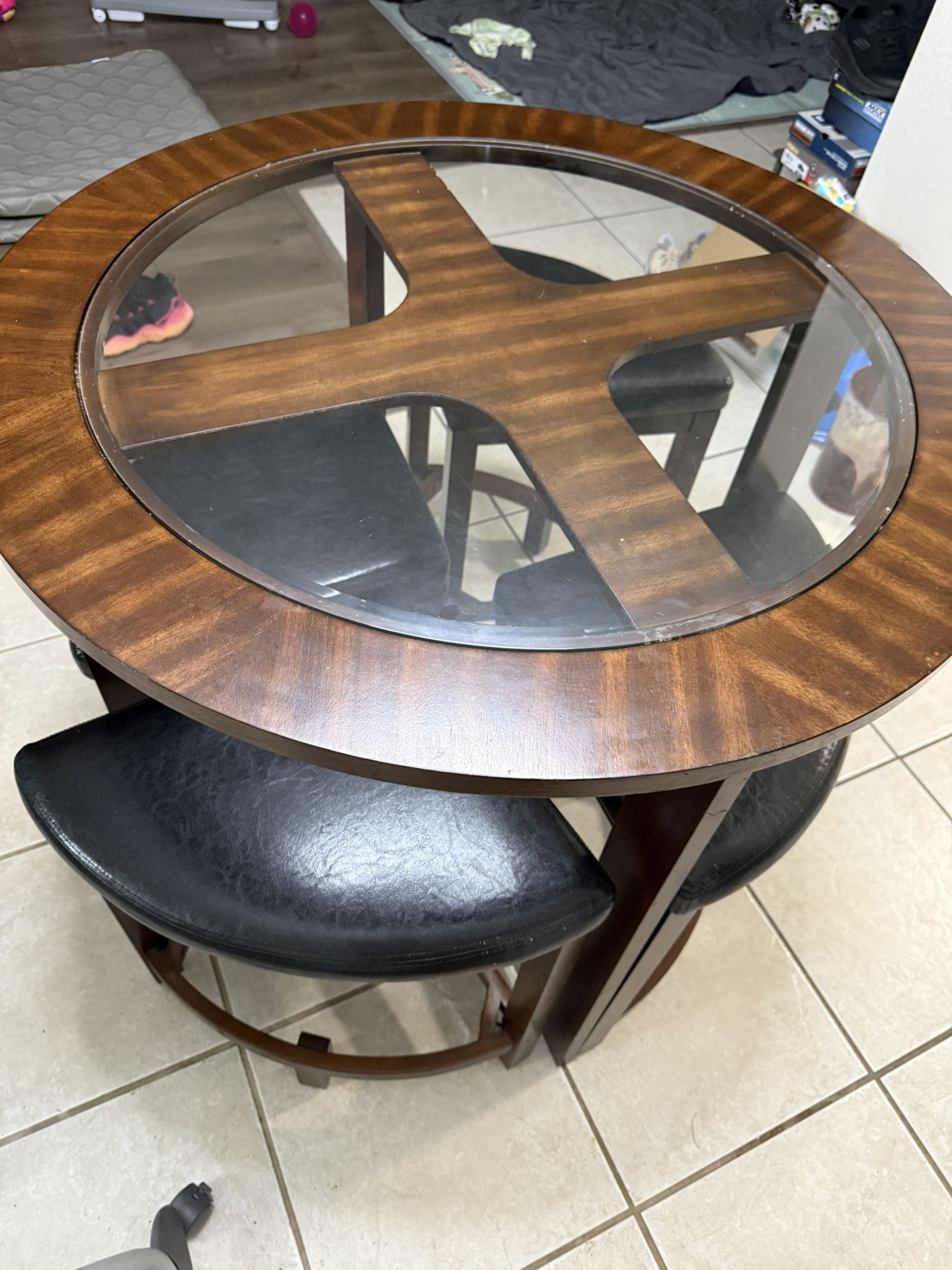 High Top Bar Stool Table Round 4 Stools