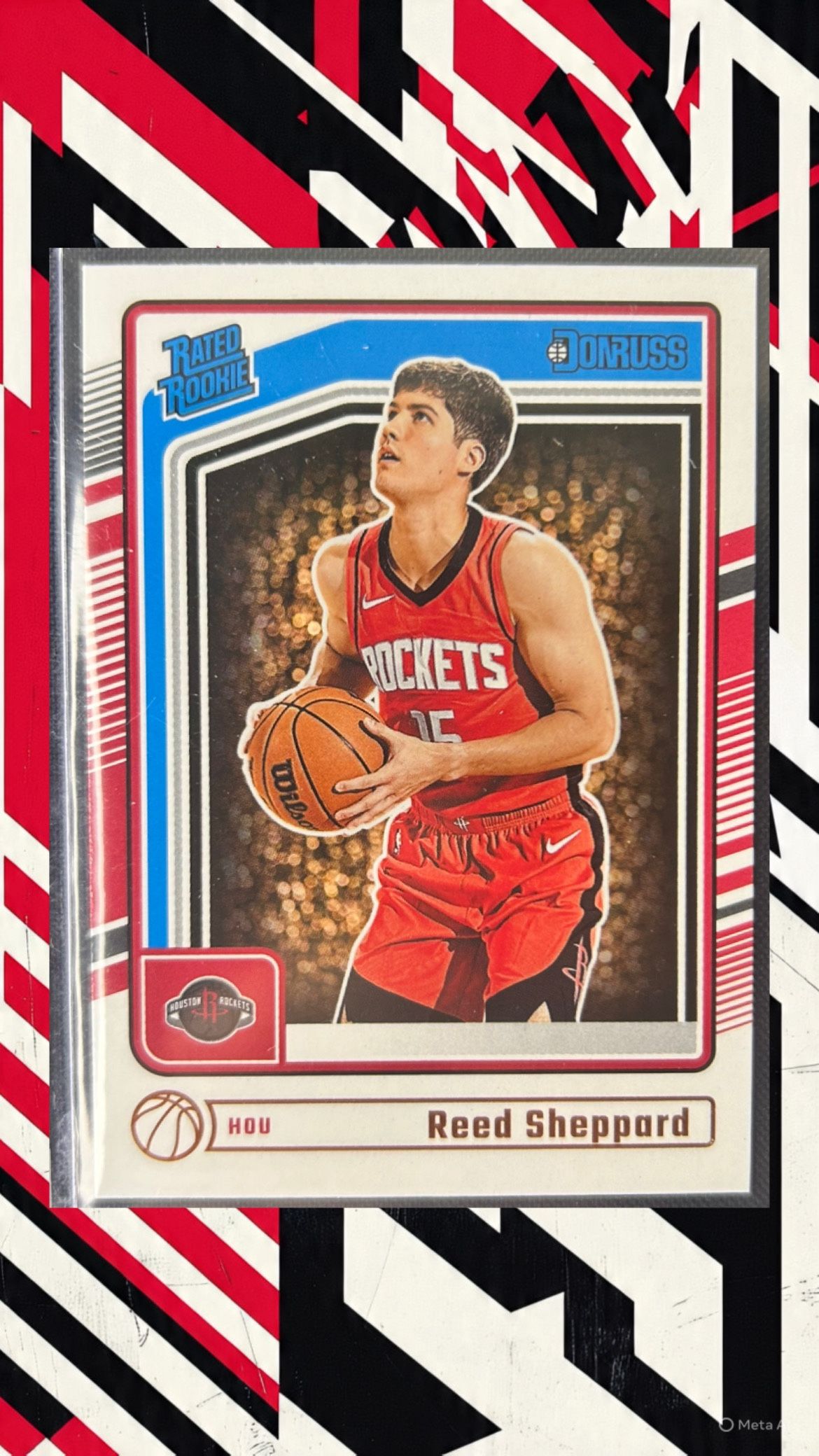 Reed Sheppard Houston Rockets 2024-25 Donruss Rated Rookie