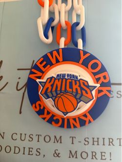 Custom Basketball NY Knicks inspired Spinner Medallion Necklace – 3D Printed Fan Art Pendant – 42" Chain
