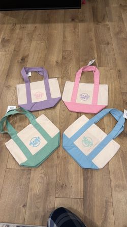 Trader Joe’s Mini Pastel Canvas Tote Bags - set of 4