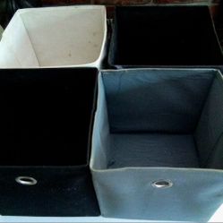 Set 4 Foldable Fabric Cube Storage Boxes Collapsible Bins