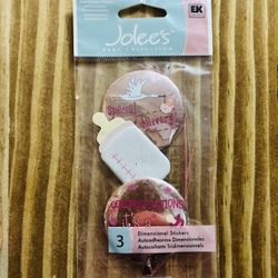 RARE Its a Girl Mylar Balloons 3D Embellishment Stickers