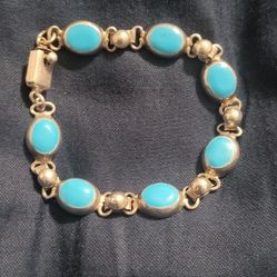 Vintage Mexico .925 Silver Blue Bracelet 