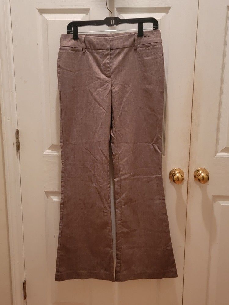 New York & Company Women's Dress Pants, Size 4 Tall, Brown/Gold