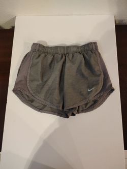 Nike Tempo Women's Running Shorts, gray heather color, elastic waistband and reflective logo, size S