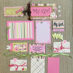 Handmade One of a Kind MY GIRL Scrapbook Page 29pc Set