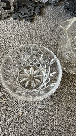 VTG Gorham King Edward Crystal Creamer 5X3” & Sugar 3.75”RdX2” Set