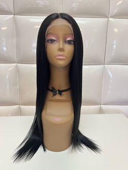 Synthetic Lace Front Wig-long straight hair-cosplay-costume-dress up-New $60-peluca negra larga lacia