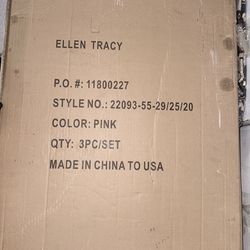 Brand New Ellen Tracy 3-Piece Luggage Set - Pink - Spinner Wheels