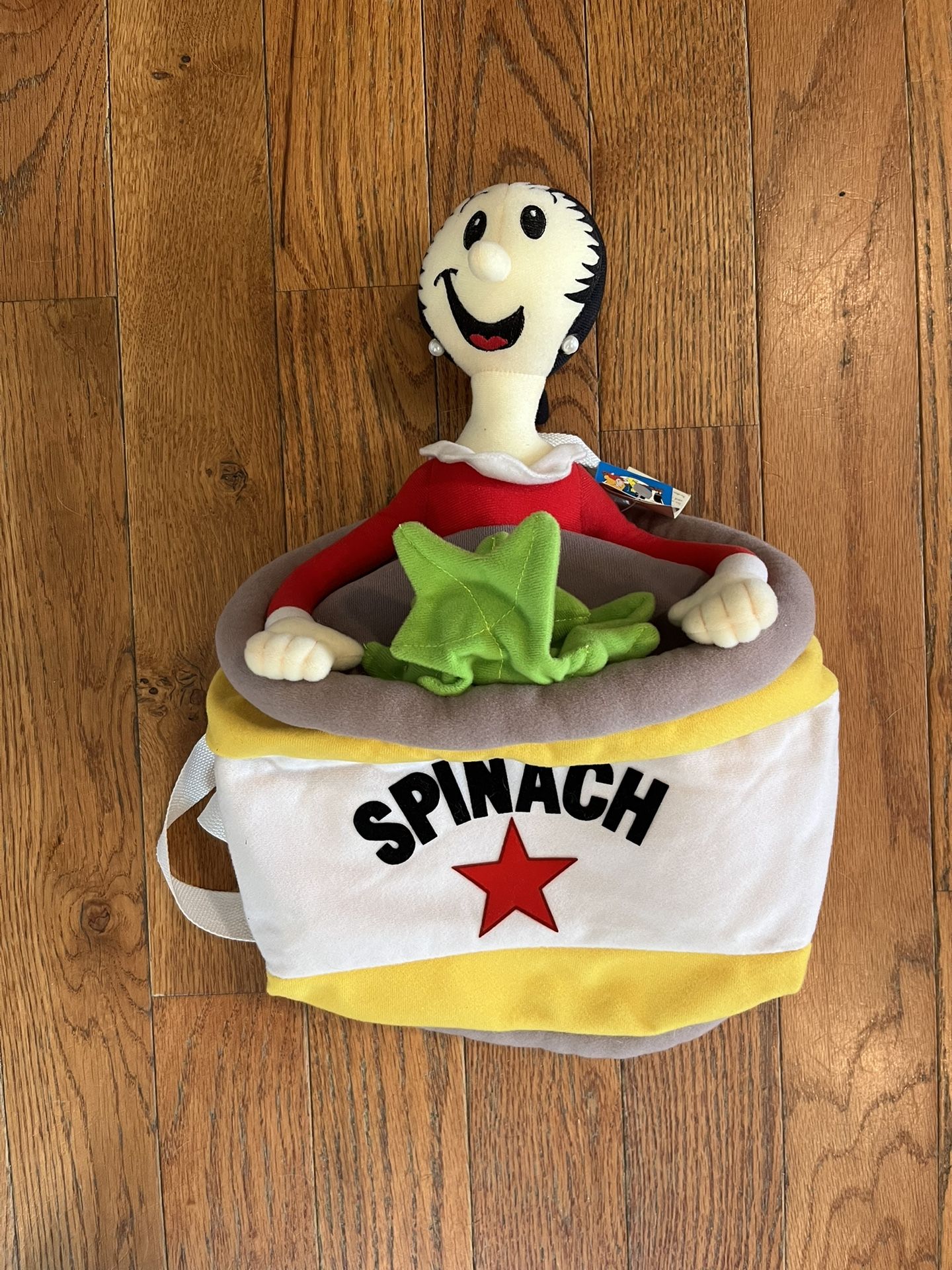Popeye Olive Oyl Backpack Bag Purse Plush Stuffed Spinach Can Vintage Y2K New