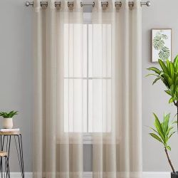 Lumino by Perth Semi Sheer Grommet Curtain Panels - 54 W x 84 L - Set of 2