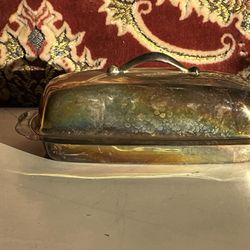 Vintage Towle Silverplate Butter Dish With Glass Insert 