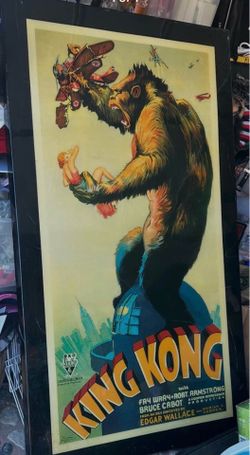 33x58 vintage King Kong poster on wood