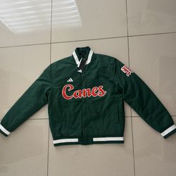 Adidas Green and orange Miami Canes varsity jacket #varsityjacket