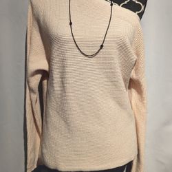 Treasure & Bond Long Sleeve Ribbed One-Shoulder Pullover