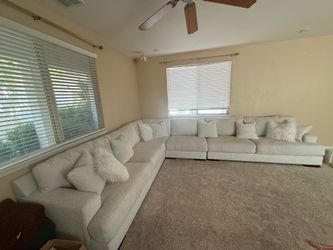 Ashley Furniture, large white sectional sofa