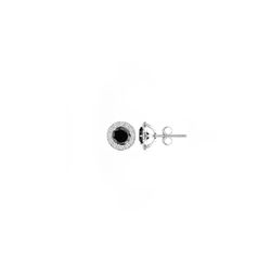 Pavé Bezel Black Diamond Stud Earrings 