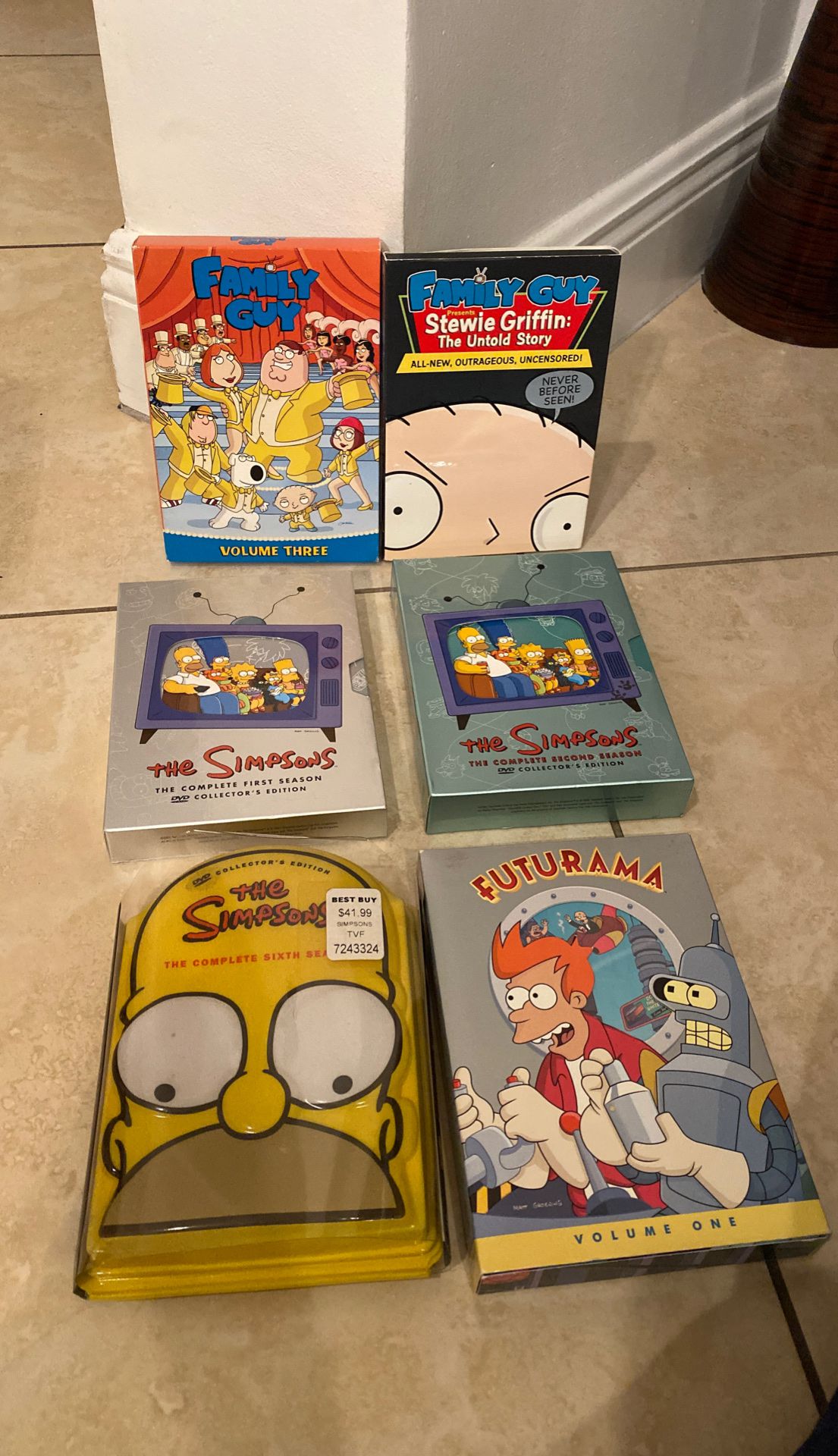 Family Guy, The Simpsons, Futurama DVDs