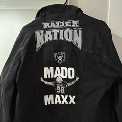 Black trucker denim Jack custom painted XL