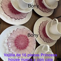 Vajilla de 16 piezas 👉 princess house todo nuevo y con caja 📦