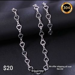 Heart Necklace and Bracelet set