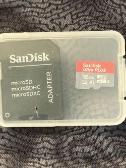 Brand New Sandisk Ultra Plus 16GB U A1 Micro SD HC-I With SD Card Adapter.