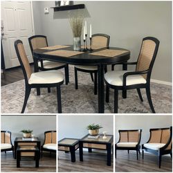 Mid Century Modern Dining Set, Chairs, & End Tables