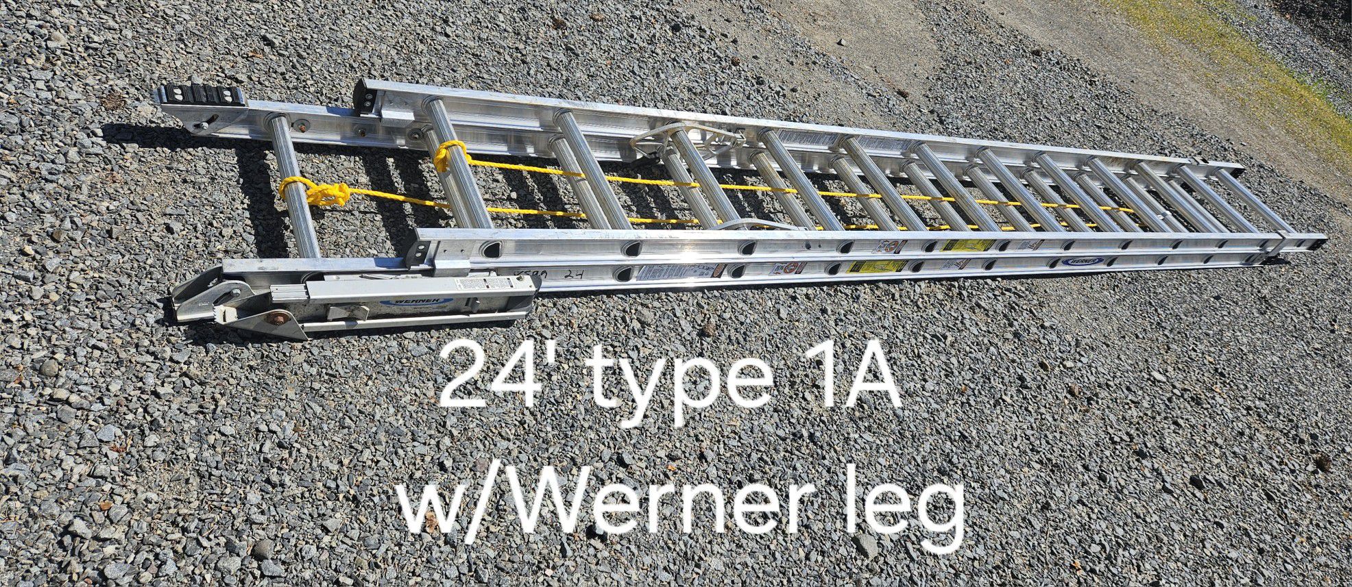 24' Werner aluminum ladder -type 1A(300#)-w/Werner single leg