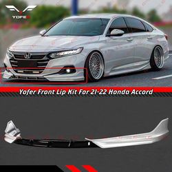 2021-22 Honda Accord Yofer Painted White Pearl Front Bumper Lip Splitter Kit