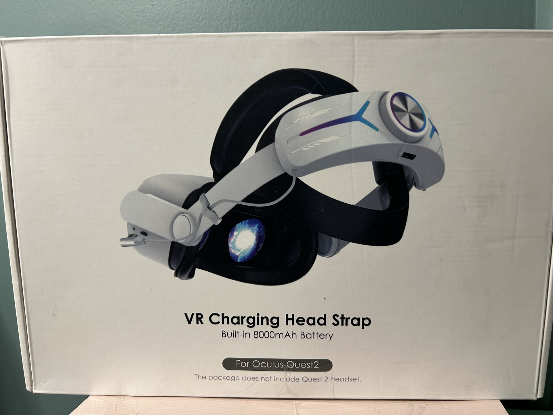 VR Charging Head Strap For Oculus Quest2 Built-in 8000mAH Battery