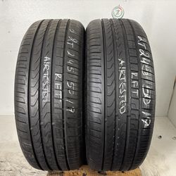 2 Tires 245 50 19 Pirelli Cinturato P7 As Run Flat Like New 