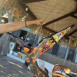 Hand-Painted Parrot Art Sculpture