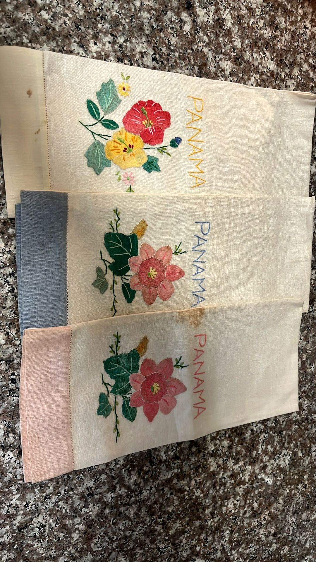 Vintage embroidered linen towels