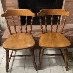 Colonial style wooden chairs. Price for two chairs