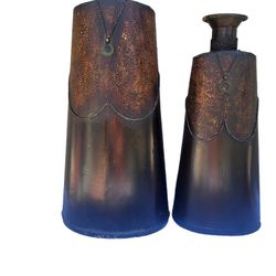 2 Set Metal Decorative Flowers vase  27" and 22 "