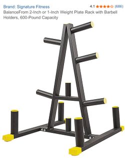 Brand: Signature Fitness 4.1 BalanceFrom 2-Inch or 1-Inch Weight Plate Rack with Barbell Holders, 600-Pound Capacity