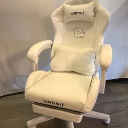 PU Leather Gaming Chair Office Desk Computer Chairs, White