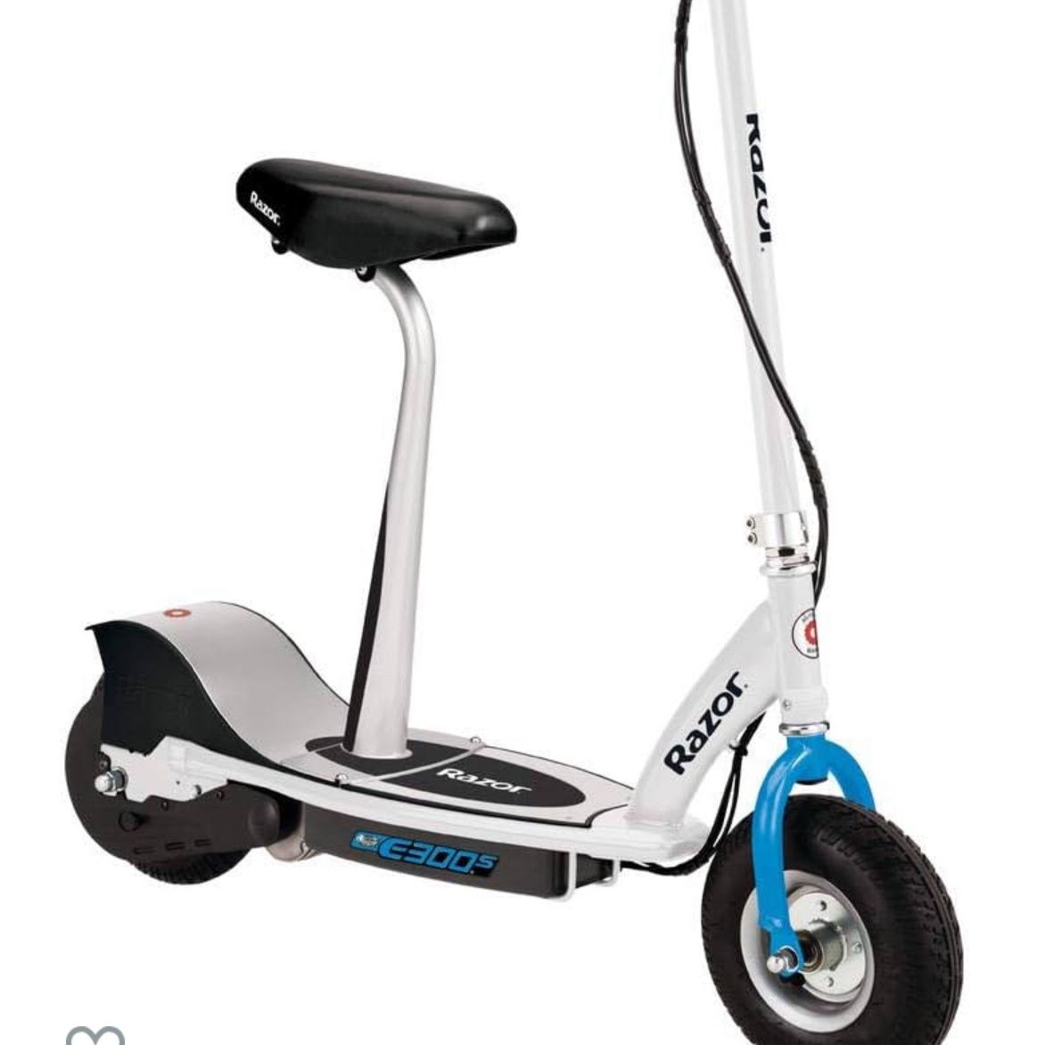 Razor E300S Seated Electric Scooter for Kids - 9" Pneumatic Tires, Removable Seat,