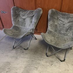 Grey High-back Folding Chairs