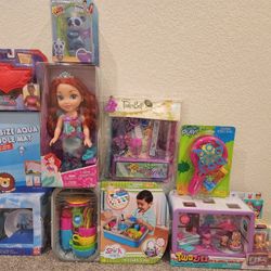 Disney Princess Ariel Doll,kitchen Sink,twozies Playset,large Size Aqua Doodle Mat ,tinkerbell Supply Kit, Fingerlings Toy 