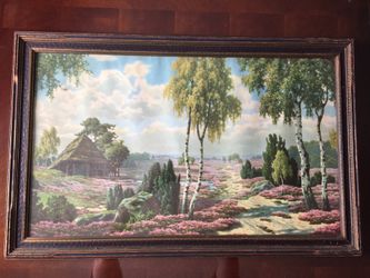 Beautiful Antique Large Picture and Original Frame